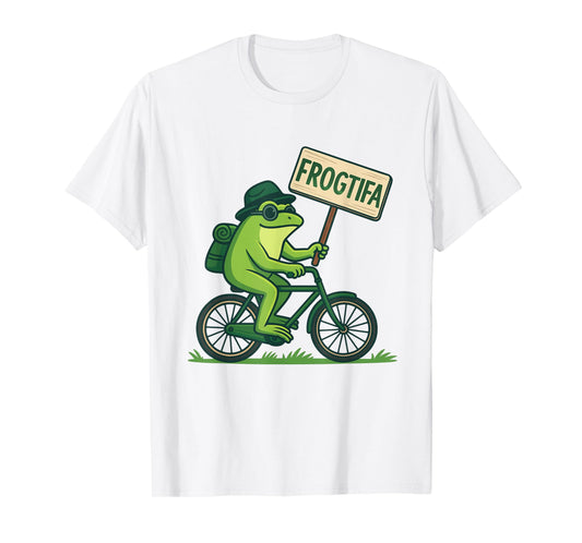 Frog On Bike Resist Portland Frogtifa Protest Men Women T-Shirt