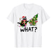 Funny Black Cat Gift Pushing Christmas Tree Over Cat What? T-Shirt
