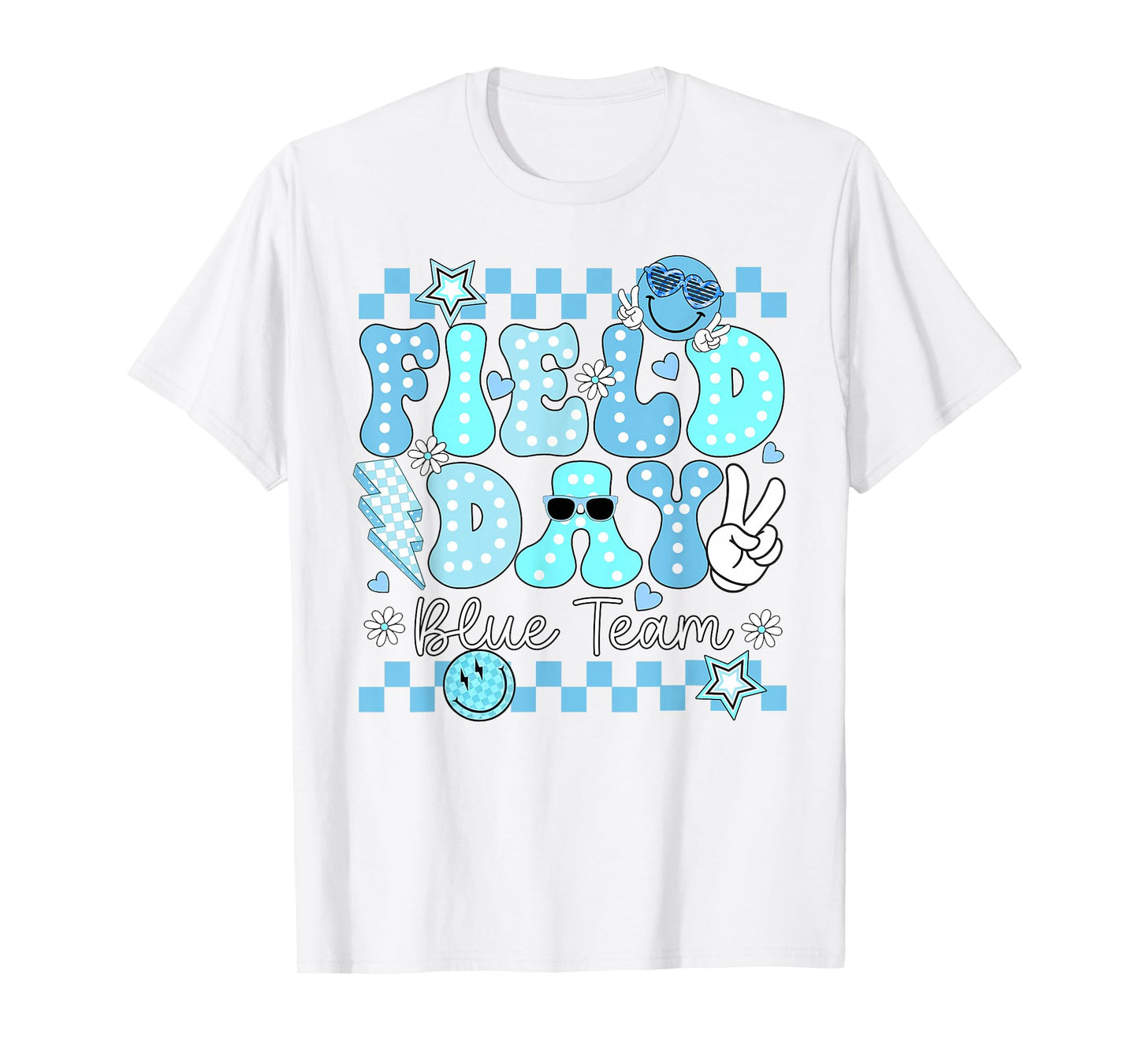 Funny Field Day Blue Team Field Trip Matching Teacher Kids T-Shirt