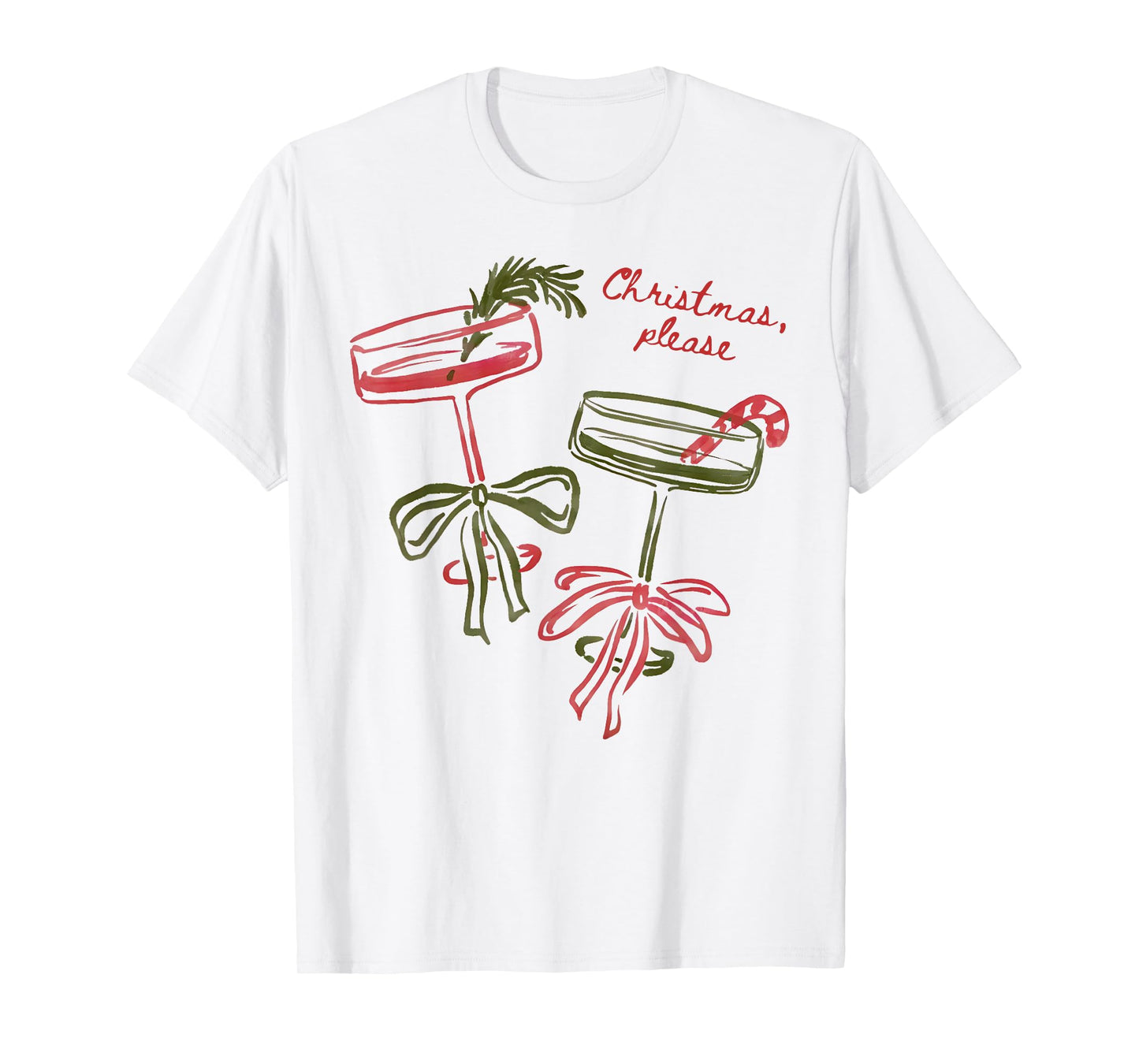 Martini Coquette Christmas Please Tini Bit Merry Girly Women T-Shirt