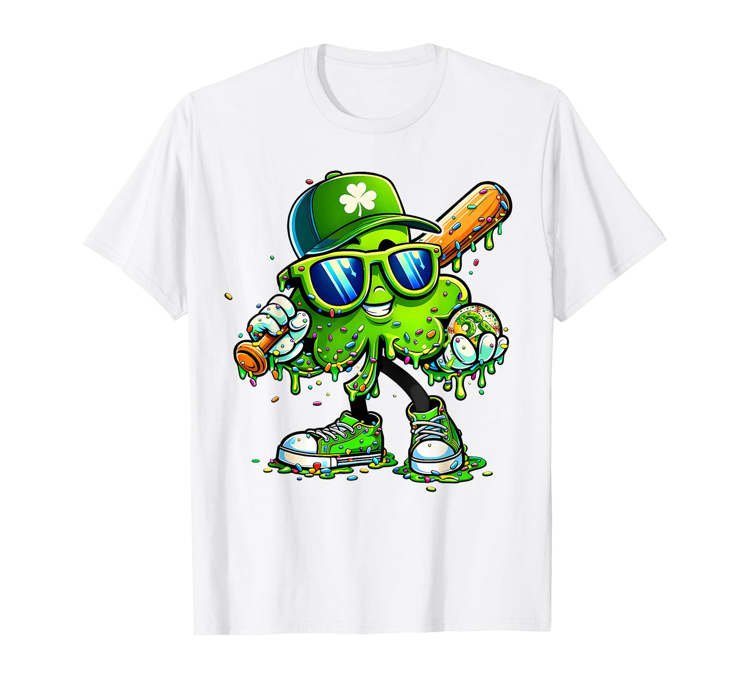 St Patricks Day Irish Clover Baseball Drip Leprechaun T-Shirt