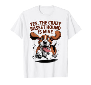 Crazy Cartoon Pet Dog Breed Mom Dad Pup Funny Basset Hound T-Shirt