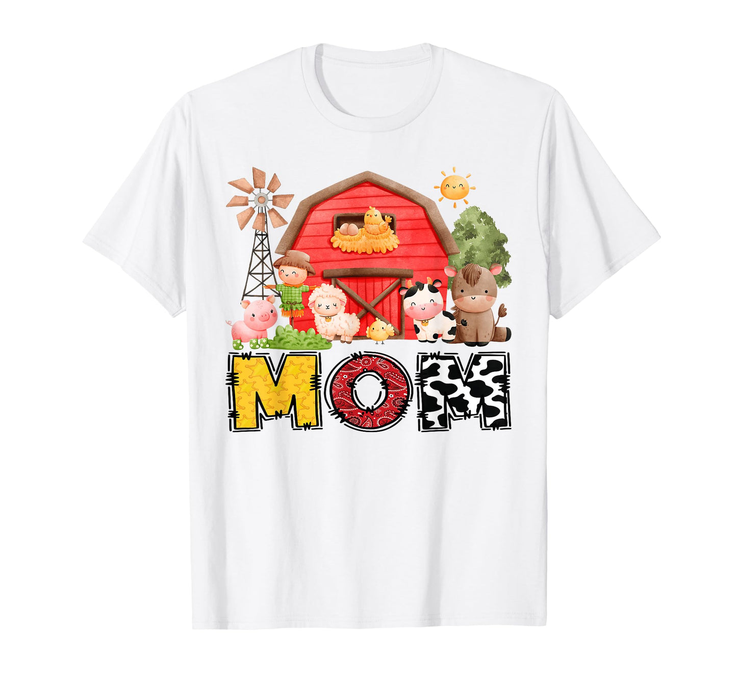 Mom Farm Cow Birthday Boy Matching Family Matching T-Shirt