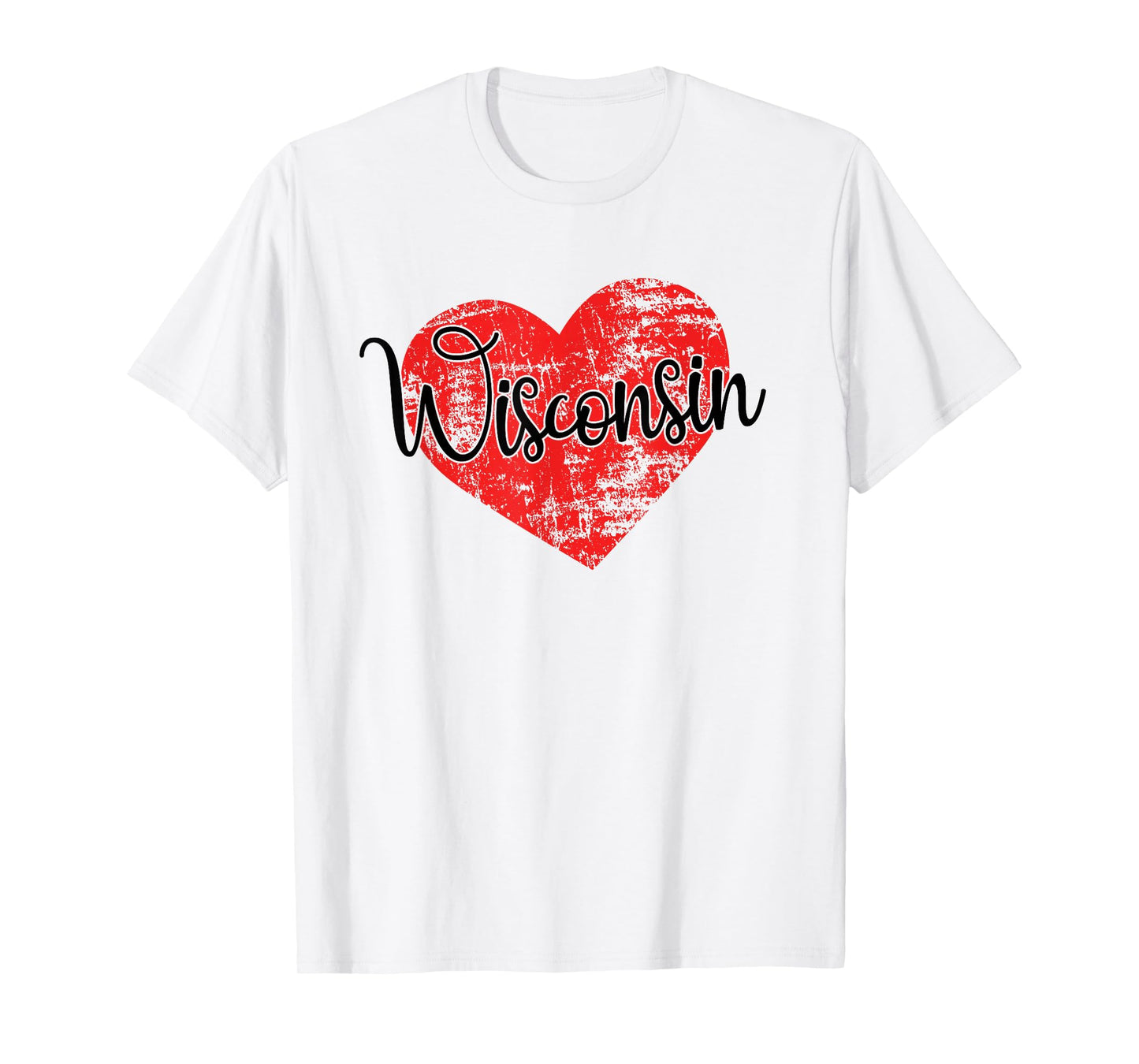 Wisconsin Love Cool Grunge Heart State Love Wisconsin Pride T-Shirt