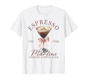 Womens Espresso Martini Social Club Drinking Cocktail T-Shirt