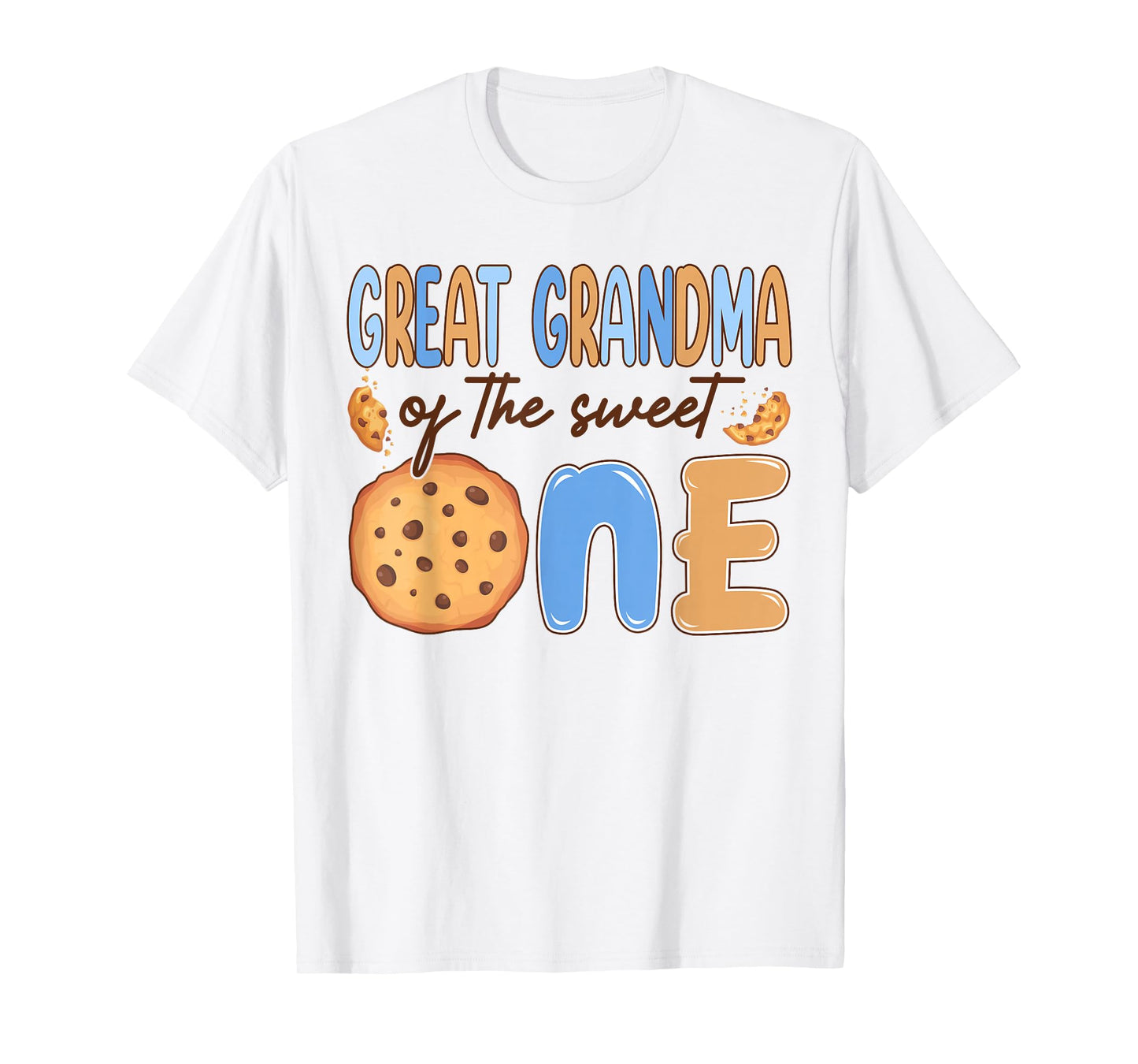 Great Grandma of The Sweet One Cookies and Milk Birthday T-Shirt