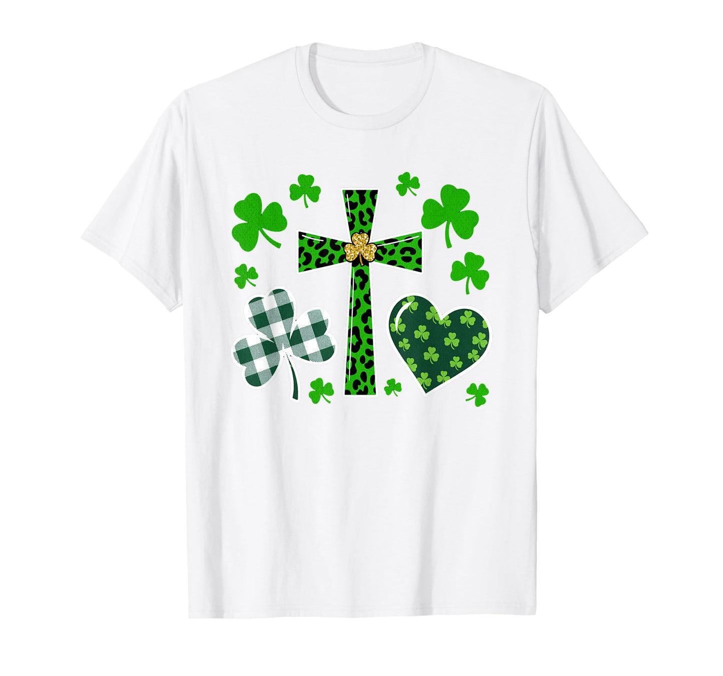 St Patricks Day Cross Jesus Christian Christianity Shamrock T-Shirt