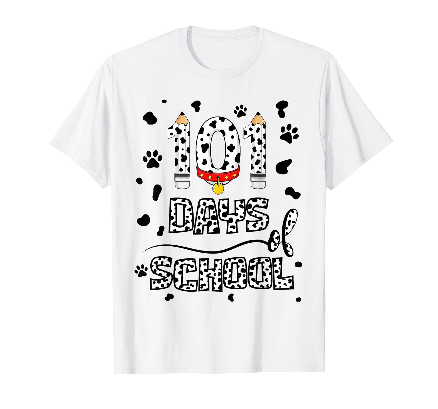100 Days of School Dalmatian Dog Teacher Kids T-Shirt