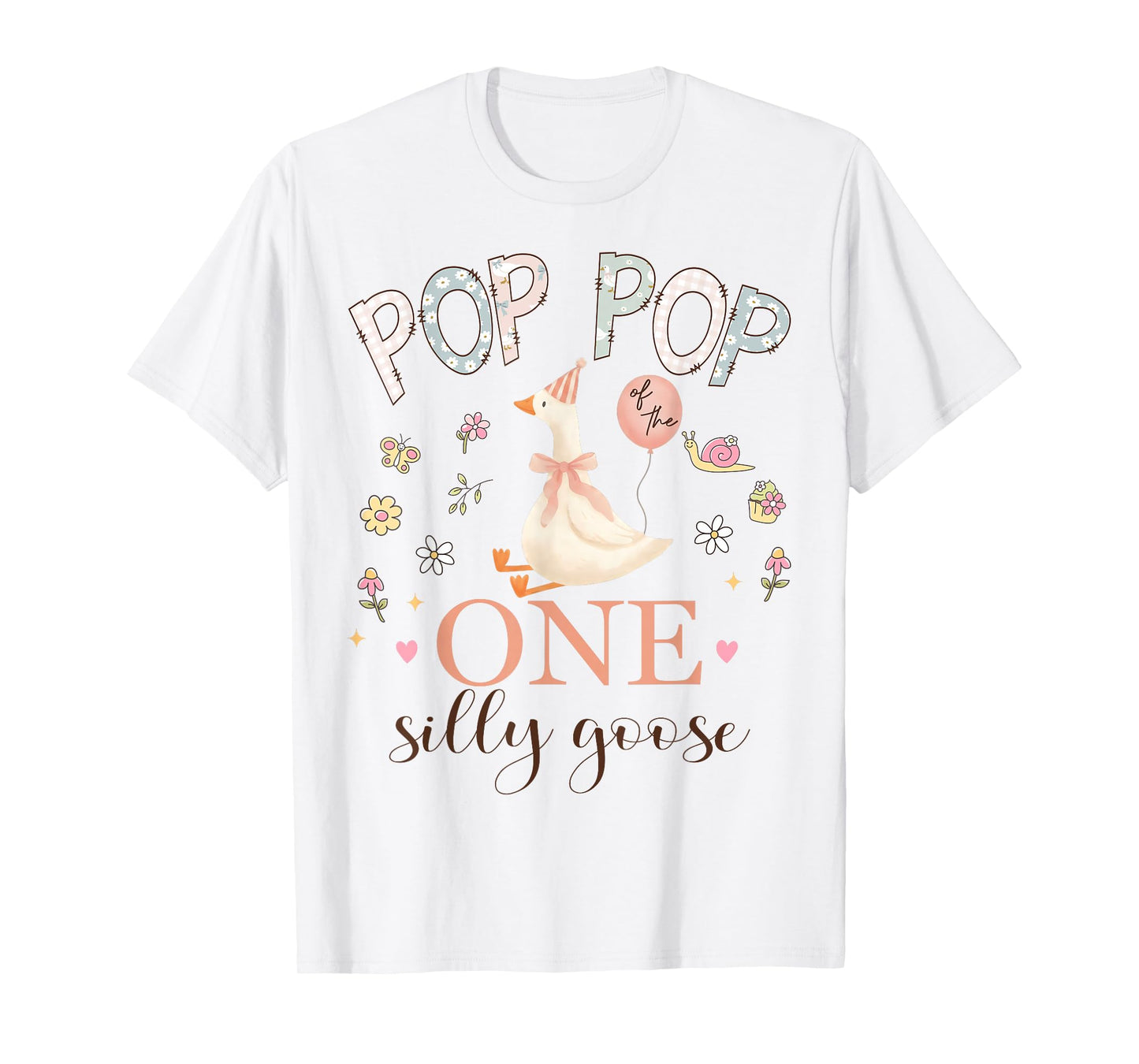 Pop Pop of The One Silly Goose 1st Birthday Girl Matching T-Shirt