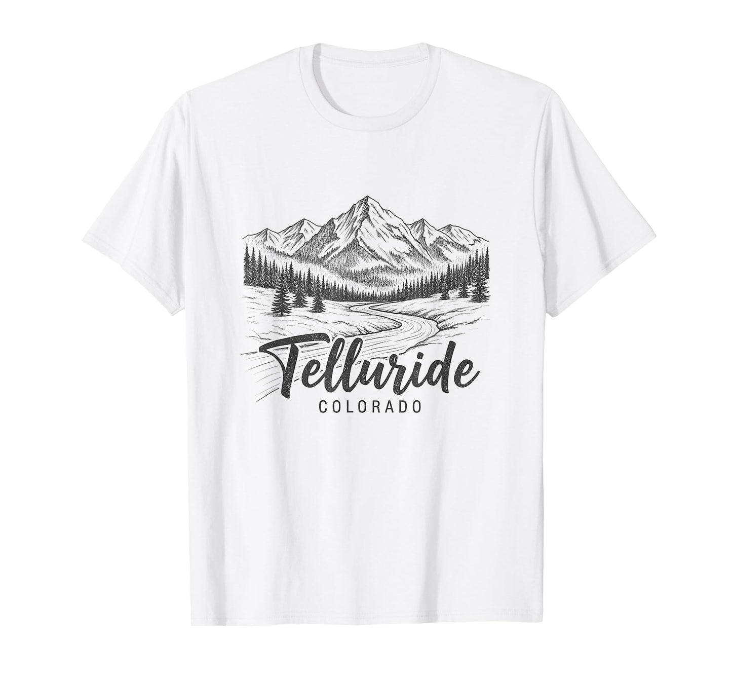 Telluride Colorado Sketch Art Design T-Shirt