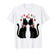 Cute Cat Valentines with Hearts Meow Cats Valentine T-Shirt
