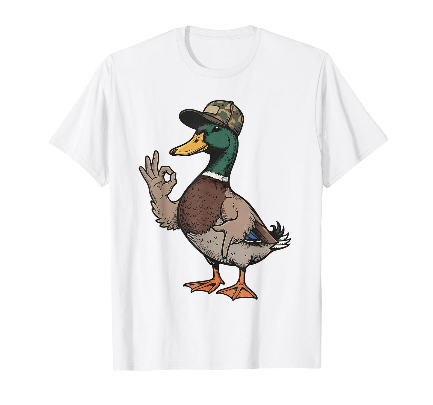 Funny Camo Mallard Duck 67 Hands Sign Hunting Season T-Shirt