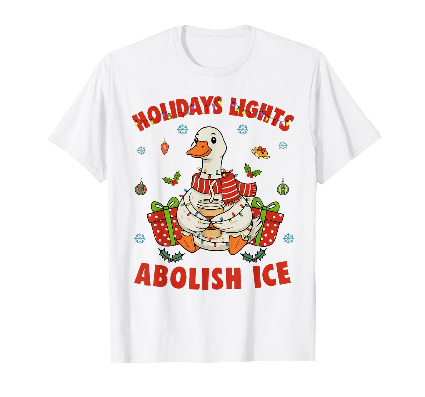 Holidays Lights Ice Silly Goose Christmas Winter Holiday T-Shirt