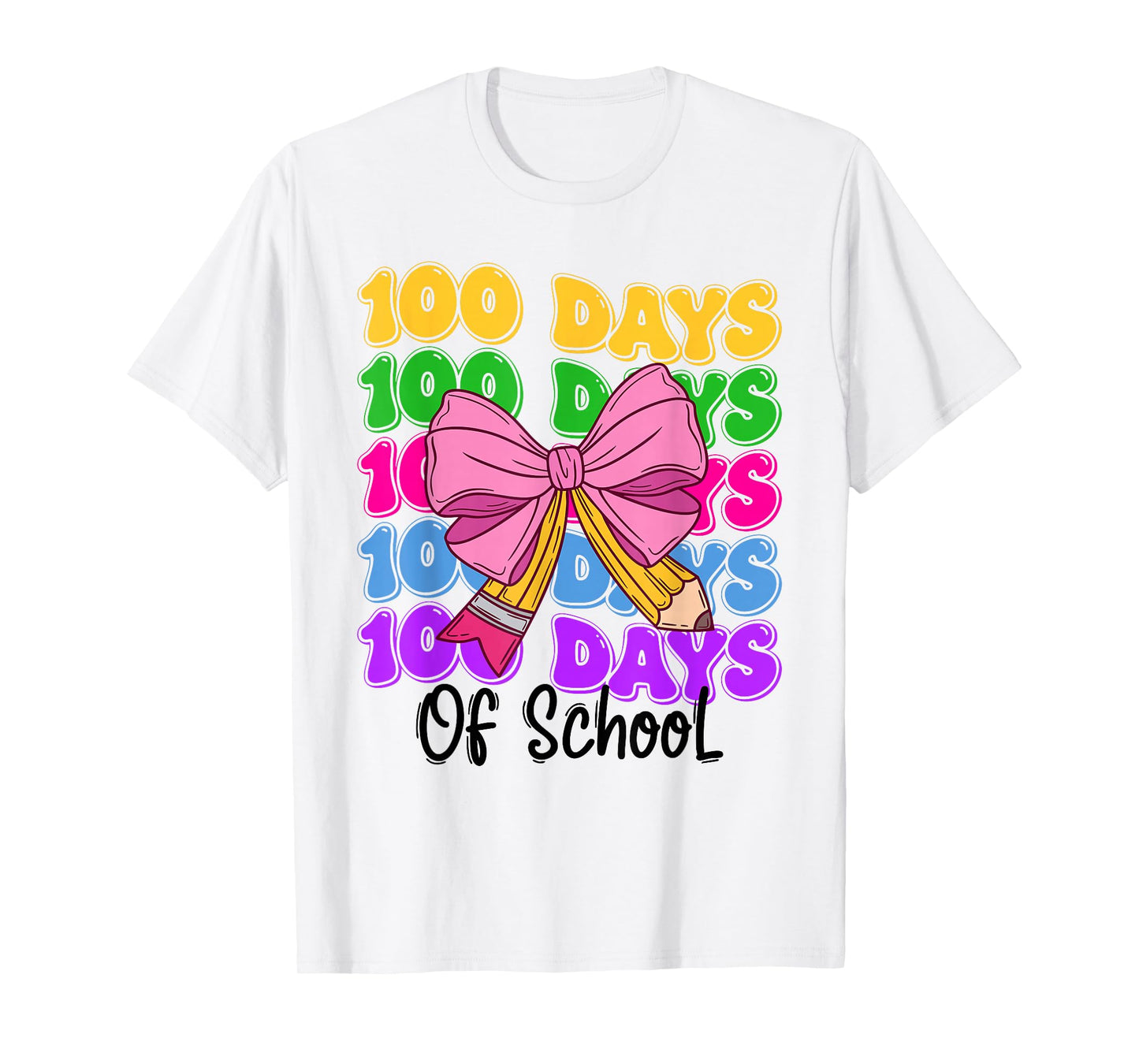 100th Day of School Girls Coquette Bow Teachers Kids T-Shirt