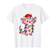 Axolotl Christmas Lights Santa Hat Xmas Holiday Girls Kids T-Shirt