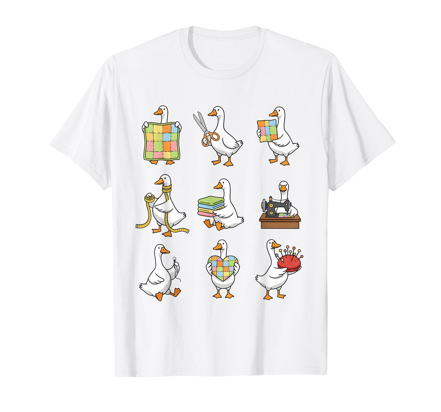 Quilting Lover Quilter Sewing Machine Patchwork Silly Goose T-Shirt