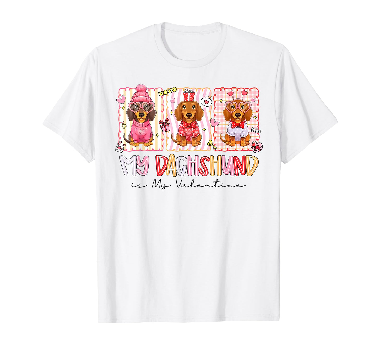 My Dachshund is My Valentine Wiener Dog Lover Weenie Heart T-Shirt