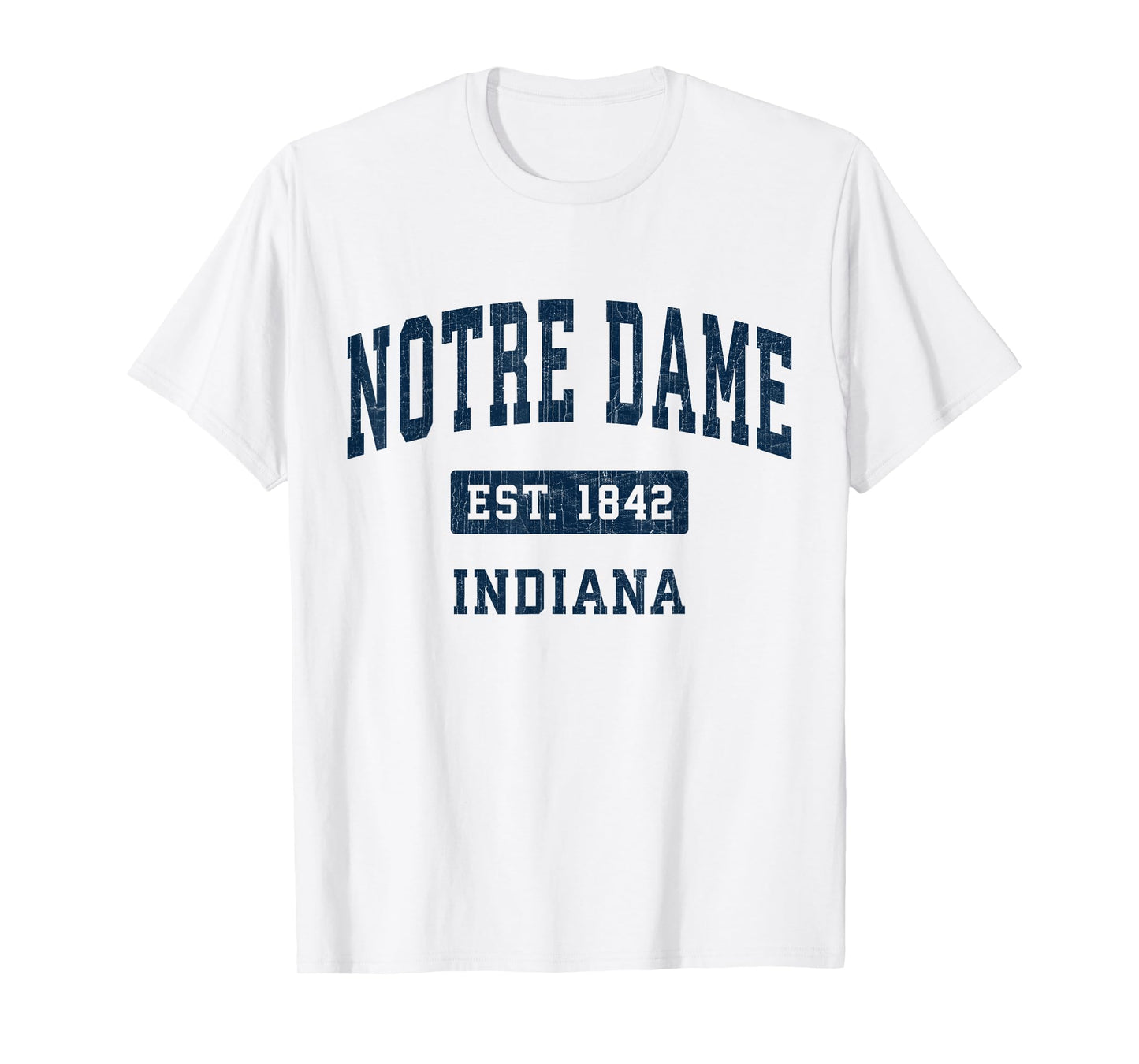 Notre Dame Indiana in Vintage Navy 90s Style Sports Design T-Shirt