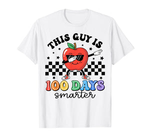 100th Day of School This Guy is 100 Days Smarter Apple Boy T-Shirt