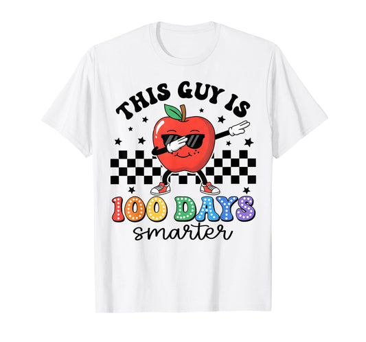 100th Day of School This Guy is 100 Days Smarter Apple Boy T-Shirt