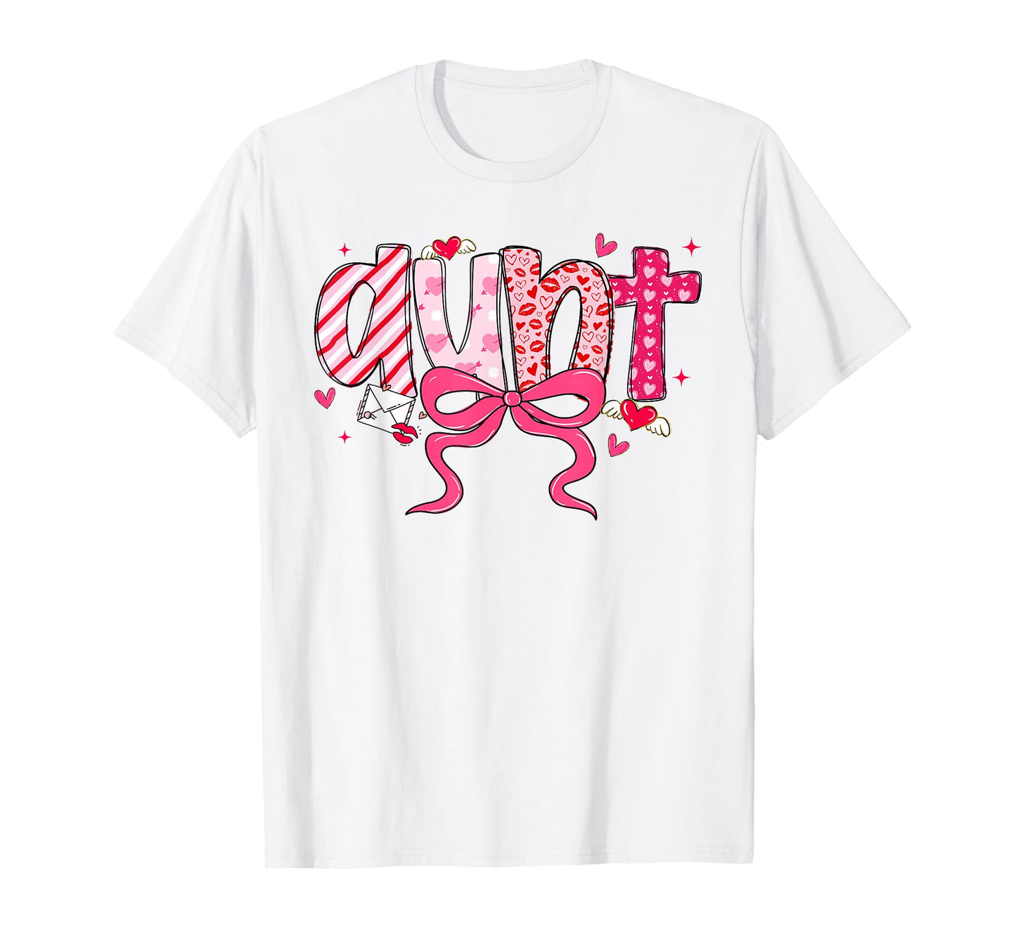 Aunt Valentine Heart Auntie Valentines Day Coquette Bow T-Shirt
