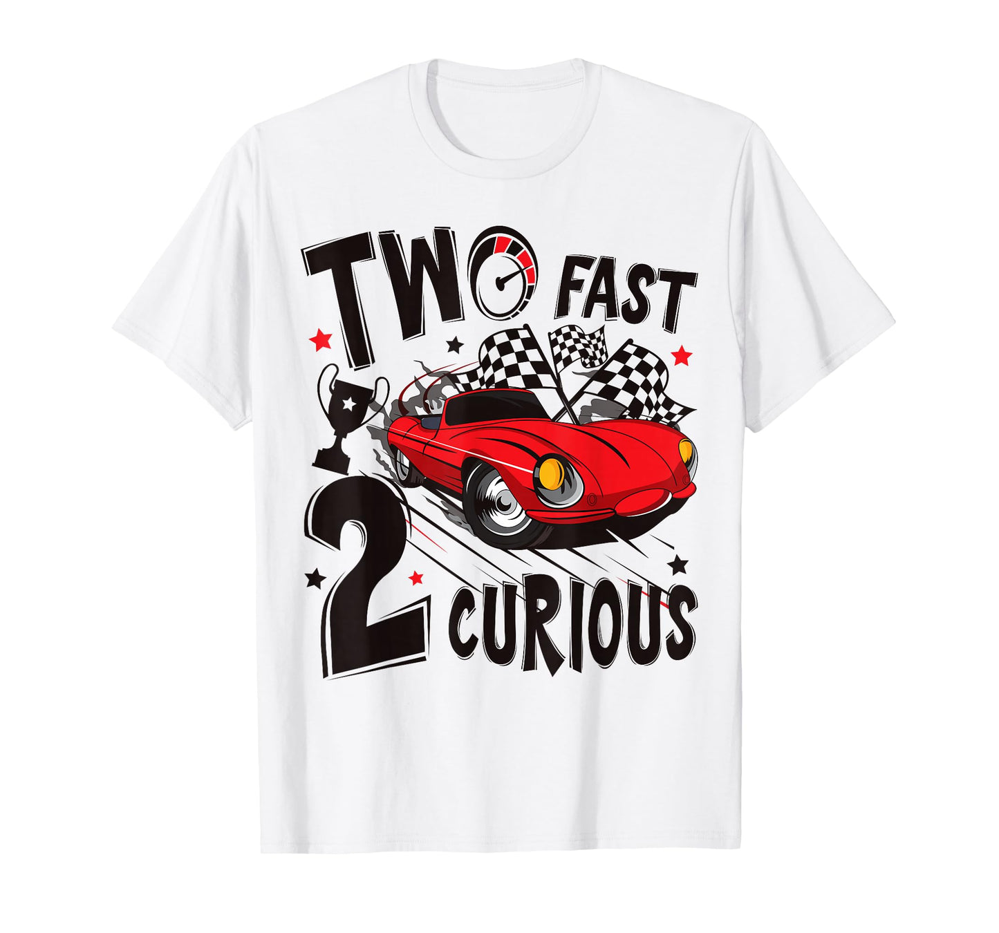 Two Fast 2 Curious Racing 2nd Birthday 2yr Year Old T-Shirt