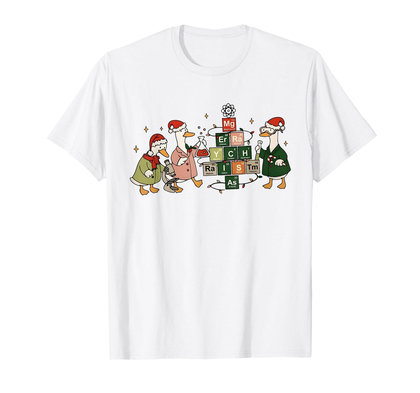 Merry Chemistmas Goose Chemistry Christmas Science Teacher T-Shirt