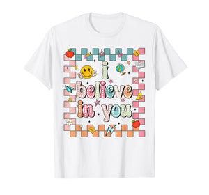 Retro I Believe in You Motivational Test Day Boy Girl Kid T-Shirt
