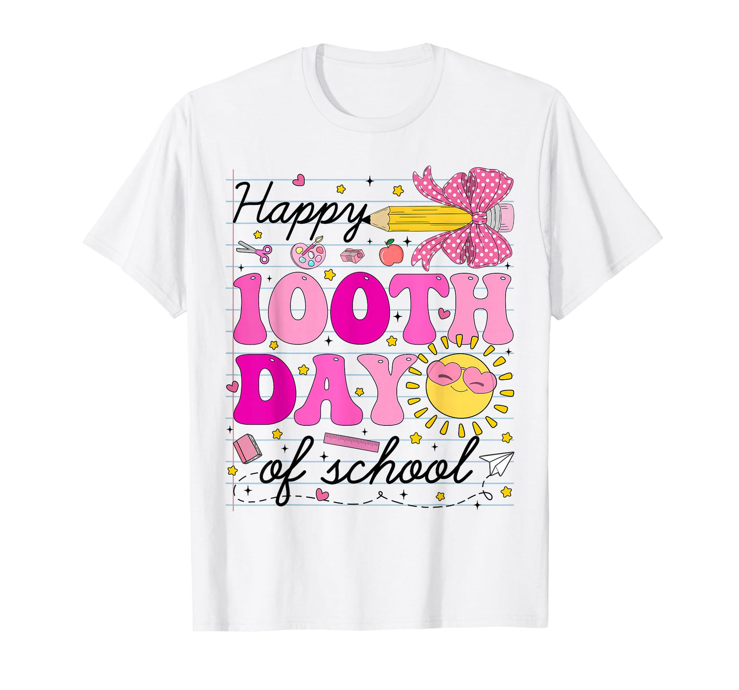 Happy 100 Days of School Coquette 100th Day Teachers Girls T-Shirt