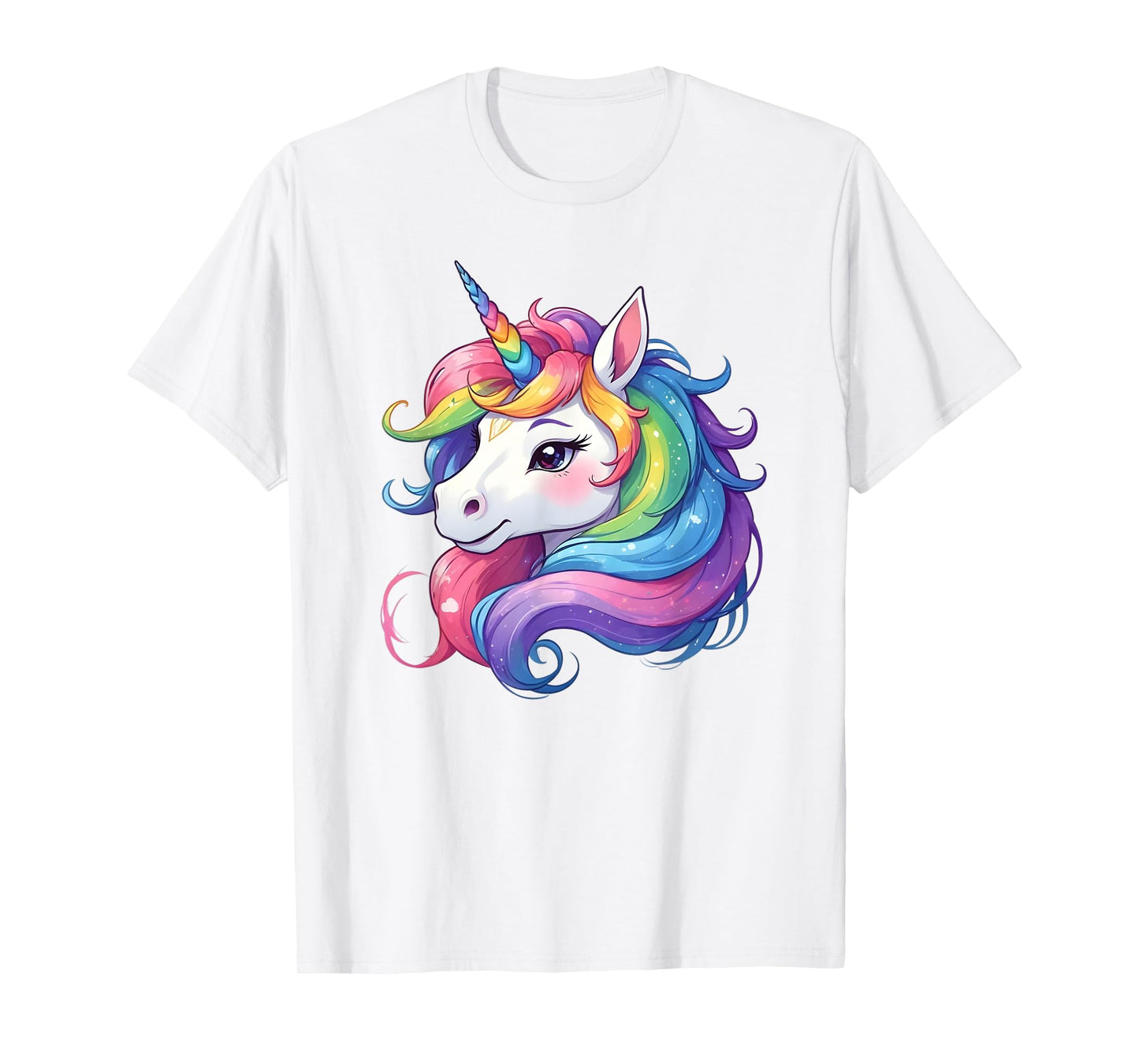 Cute Unicorn with Rainbow Mane Unicorn T-Shirt
