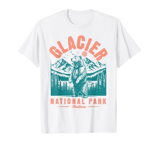 Glacier National Park Montana USA Retro Vintage Men Women T-Shirt