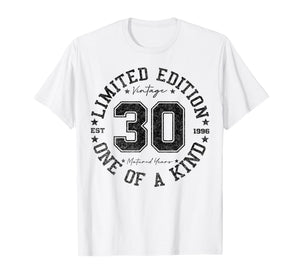 30 Year Old Gifts Vintage 1996 Limited Edition 30th Birthday T-Shirt