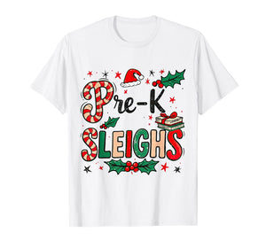 Pre-K Sleighs Funny Christmas Teacher T-Shirt