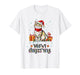 Moewy Christmas Cute Cat Santa Hat Xmas Tee T-Shirt