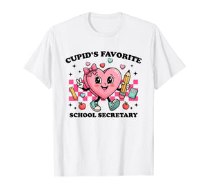 Cupid’s Favorite School Secretary Valentines Funny Cupid T-Shirt