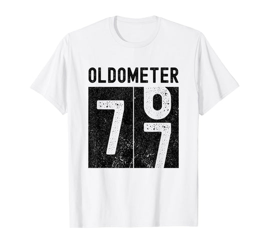 Oldometer 77th Birthday Funny Retro Turning 77 Years Old Men T-Shirt