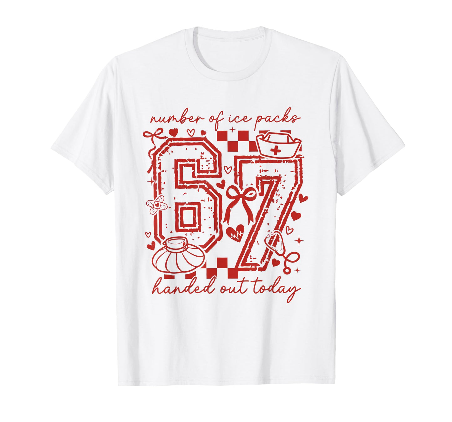 Coquette 67 School Nurse Valentine's Day Elementary Nursing T-Shirt