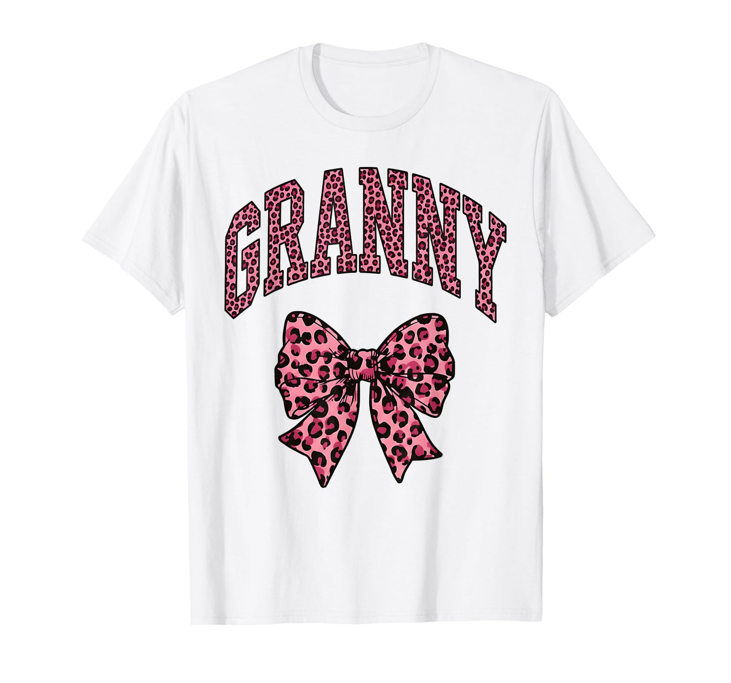 Granny Leopard Bow Design - Cute Grandma T-Shirt