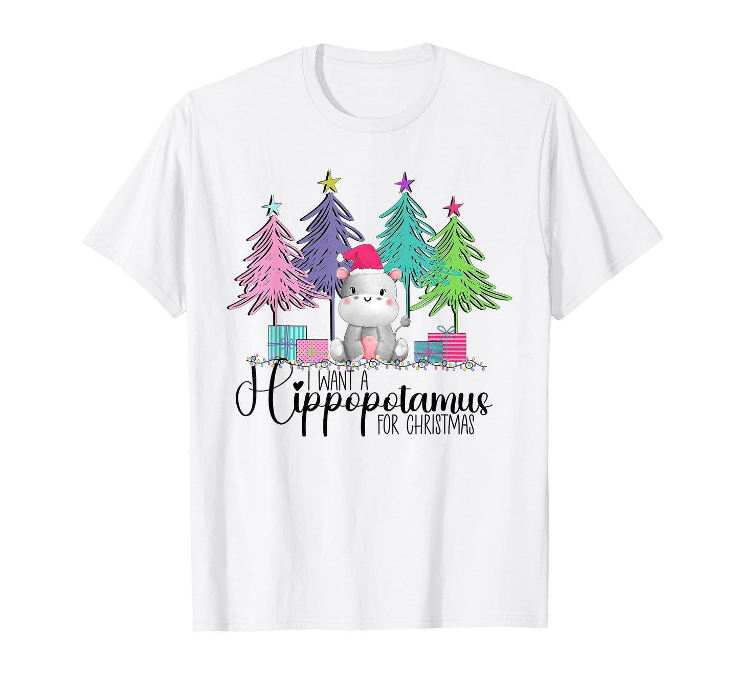 I Want A Hippopotamus for Christmas Xmas Hippo for Kid Women T-Shirt