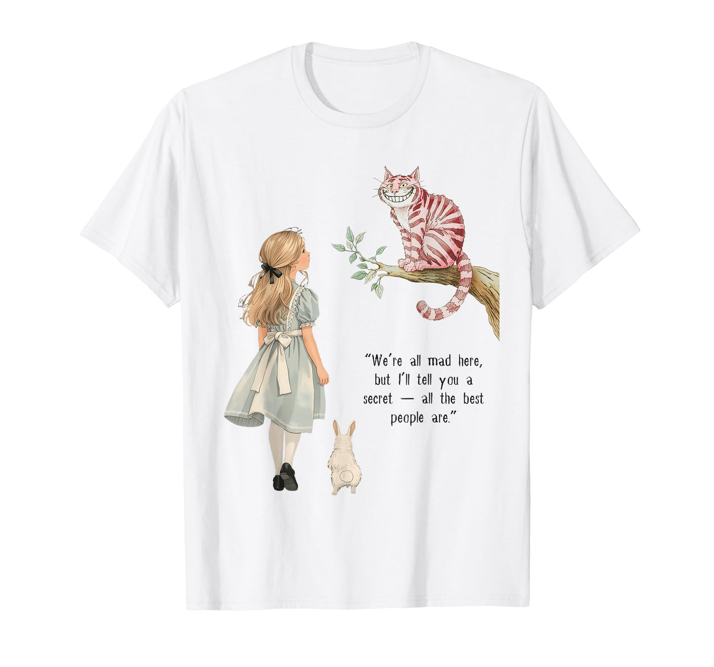 Alice Adventures Wonderland Retro Childrens Vintage Book Day T-Shirt