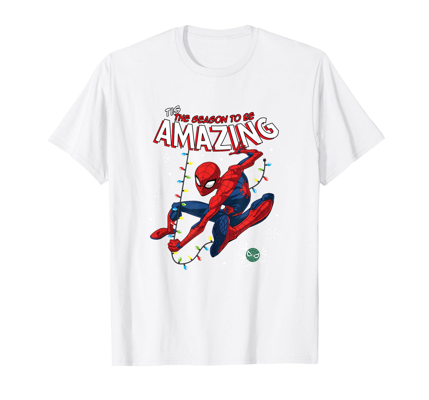 Marvel Comics Spider-Man Christmas Lights Web Crawler T-Shirt