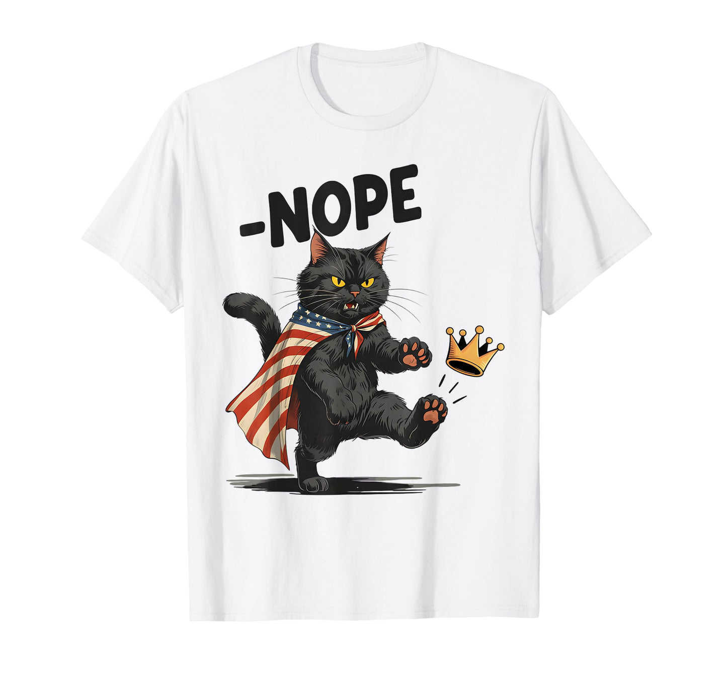 Funny Black Cat No Kings October 18 No Kings Day Men Women T-Shirt