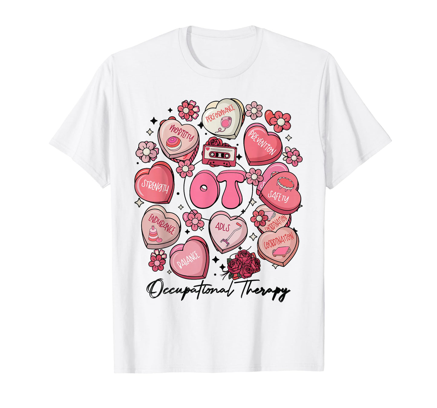 Cute Occupational Therapy Valentines OT Therapist Hearts T-Shirt