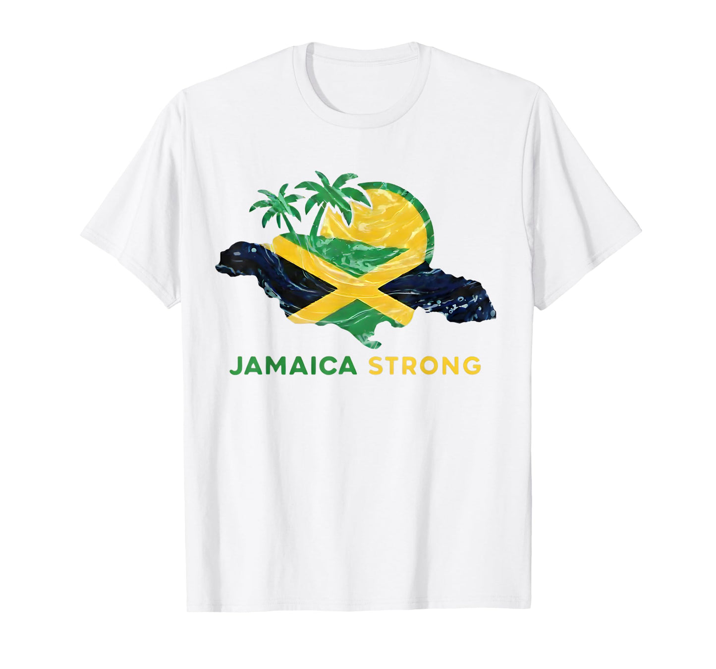 Jamaica Strong I Love Jamaican Flag Heart Women Men T-Shirt