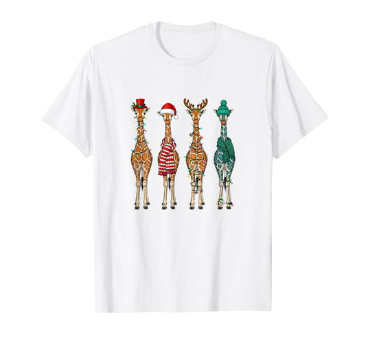 Funny Christmas Giraffes Family Festive Holiday Costume T-Shirt