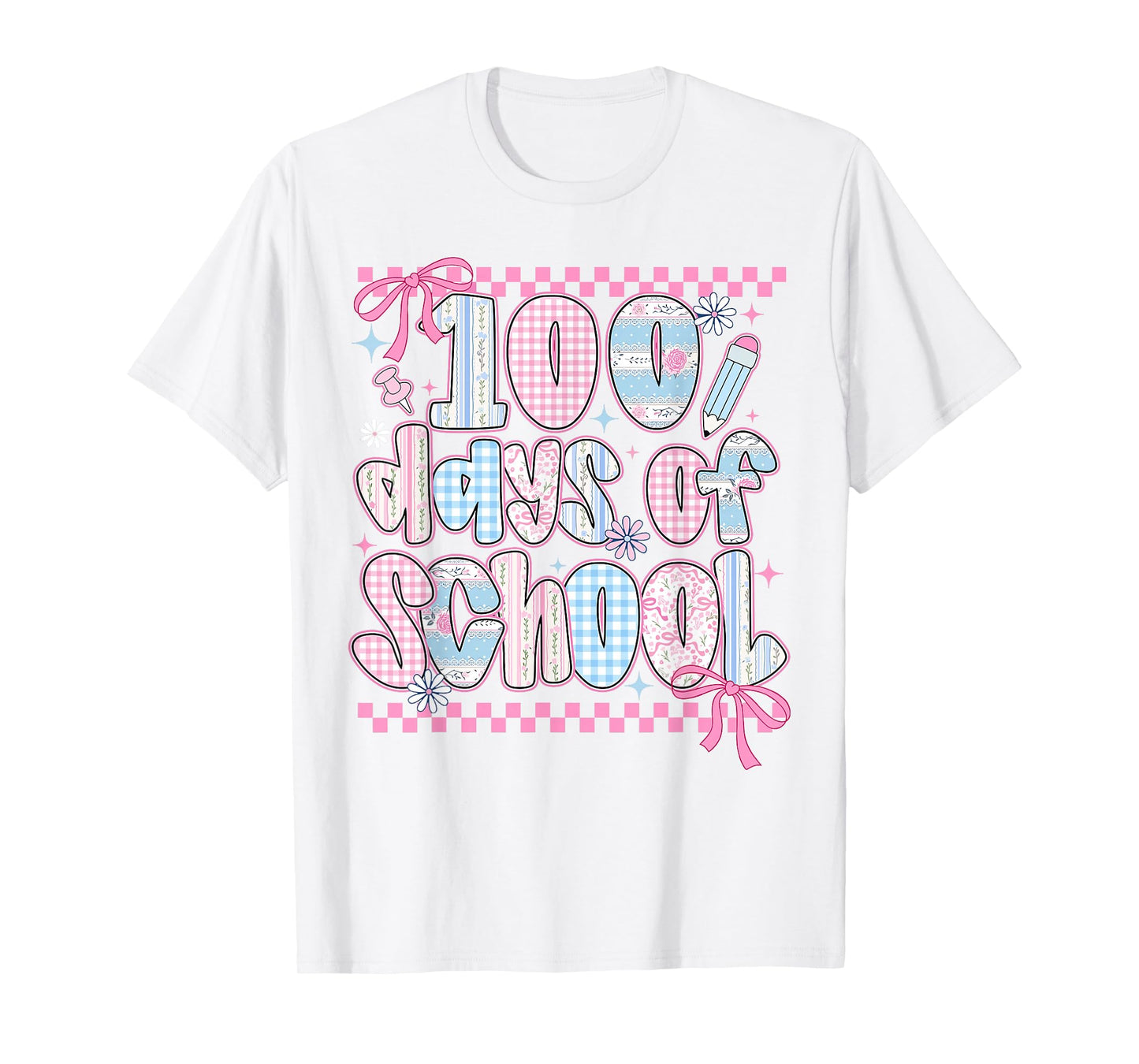 Coquette Happy 100 Days of School Girls 100th Day Teacher T-Shirt