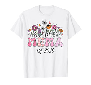 Mema Est. 2026 Pink Wildflower Promoted to Mema T-Shirt