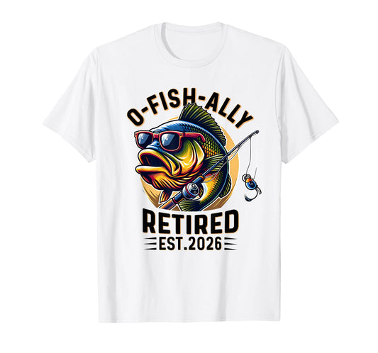 Ofishally Retired 2026 Retirement Men Fisherman Funny T-Shirt