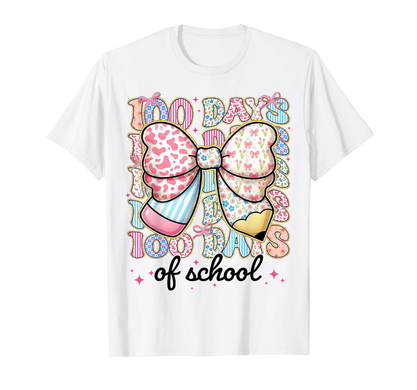 Happy 100 Days of School Coquette 100th Day Teachers Girls T-Shirt