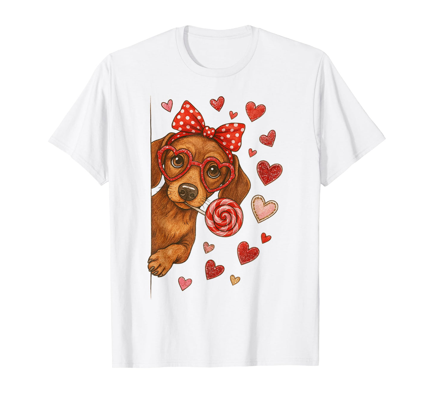 Valentine Dachshund Mama Cute Puppy Dog Mom Coquette T-Shirt